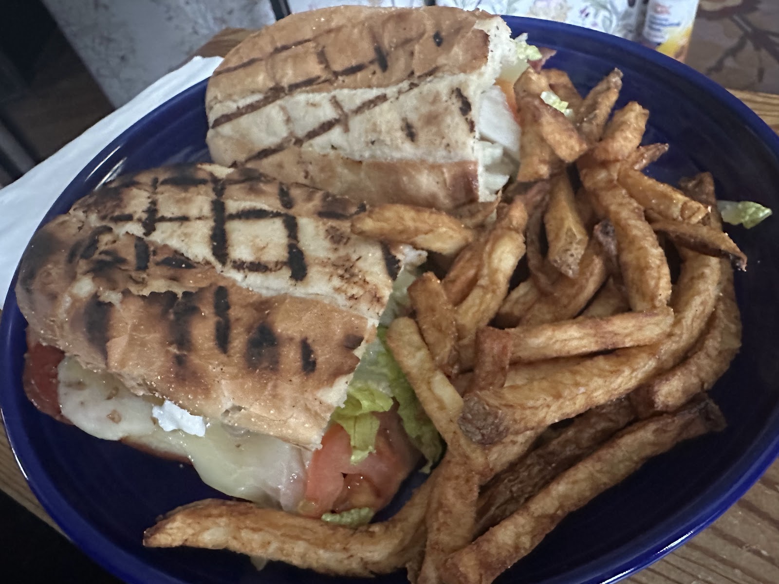 Grilled Italian sub with hand-cut fries